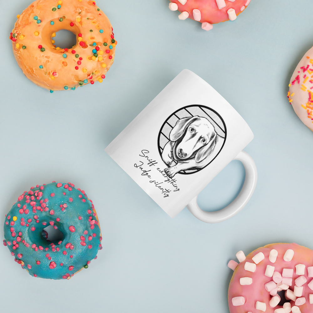 White glossy mug