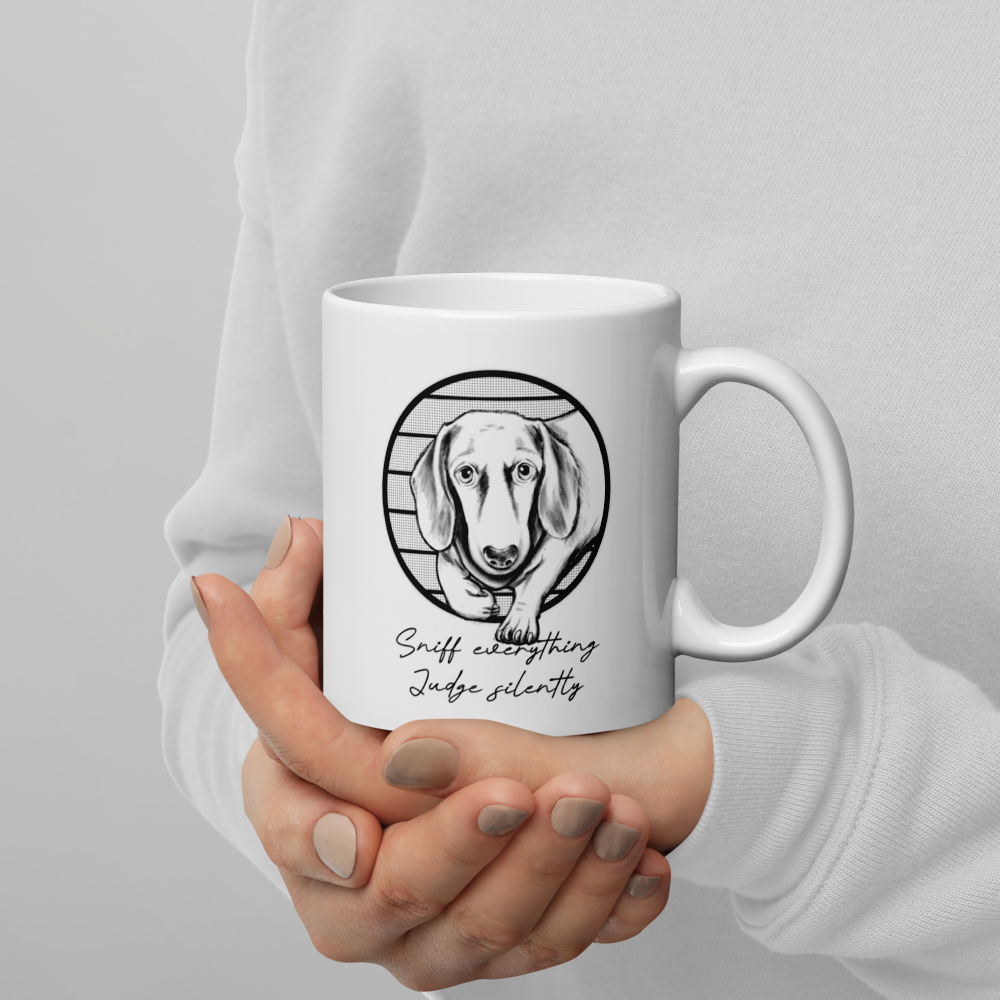 White glossy mug