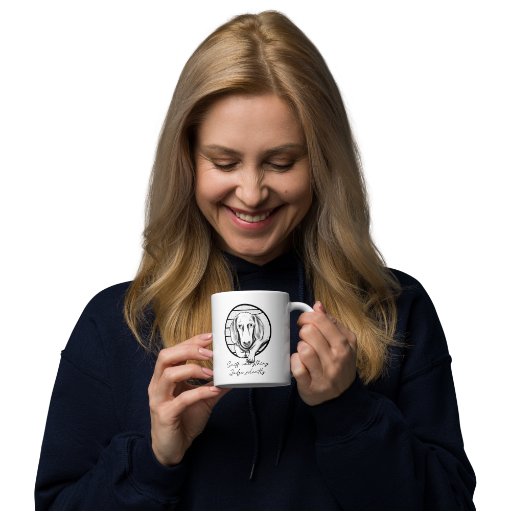 White glossy mug
